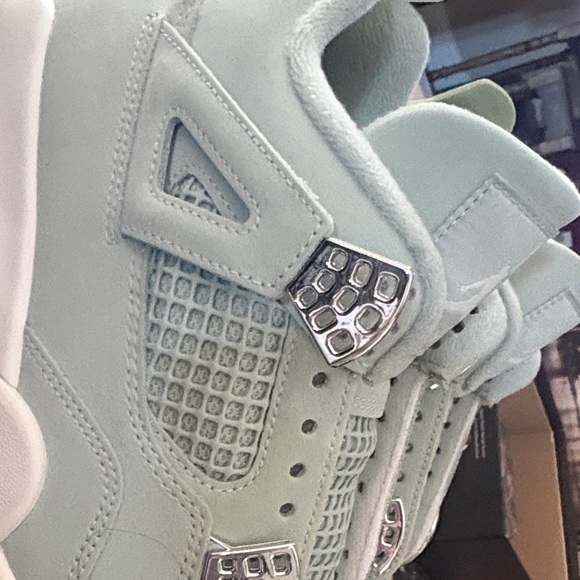 Jordan Women's Sneakers in Light Green and Silver - Picture 2 of 3